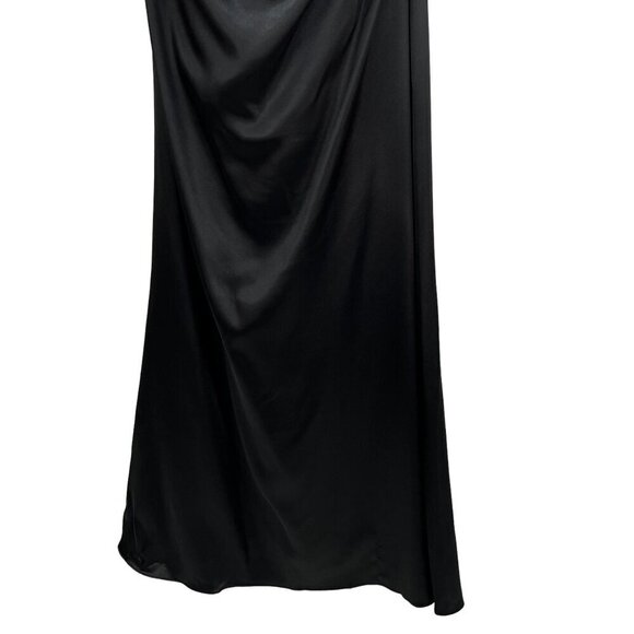 Ever Pretty Black Lace Satin Maxi Evening Gown Dress 8 Fairy Goth Minimalistic - Picture 10 of 16